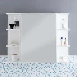 Wohnen 1-türiger Bad Spiegelschrank mit Regalen - Giulia
