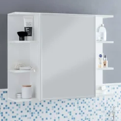 Wohnen 1-türiger Bad Spiegelschrank mit Regalen - Giulia