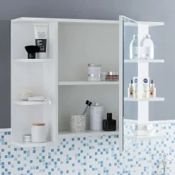 Wohnen 1-türiger Bad Spiegelschrank mit Regalen - Giulia