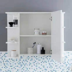 Wohnen 1-türiger Bad Spiegelschrank mit Regalen - Giulia