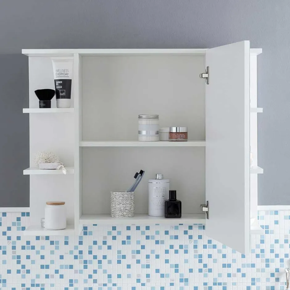 Wohnen 1-türiger Bad Spiegelschrank mit Regalen - Giulia