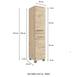 Wohnen 2-türiger Badschrank - 30x135x35 cm - Arazony