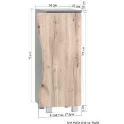 1-türiger Badschrank mit Naturkante Dekor - Breznia^Wohnen Best