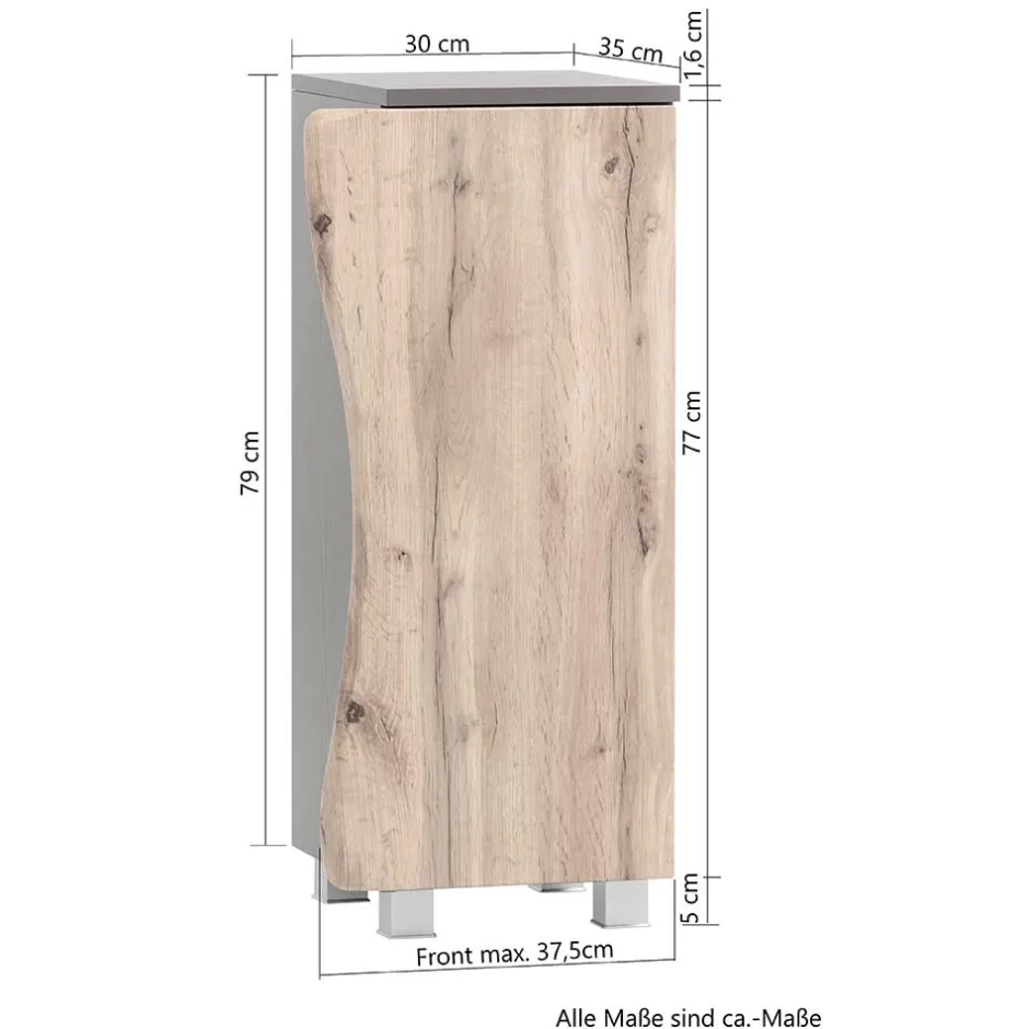 1-türiger Badschrank mit Naturkante Dekor - Breznia^Wohnen Best