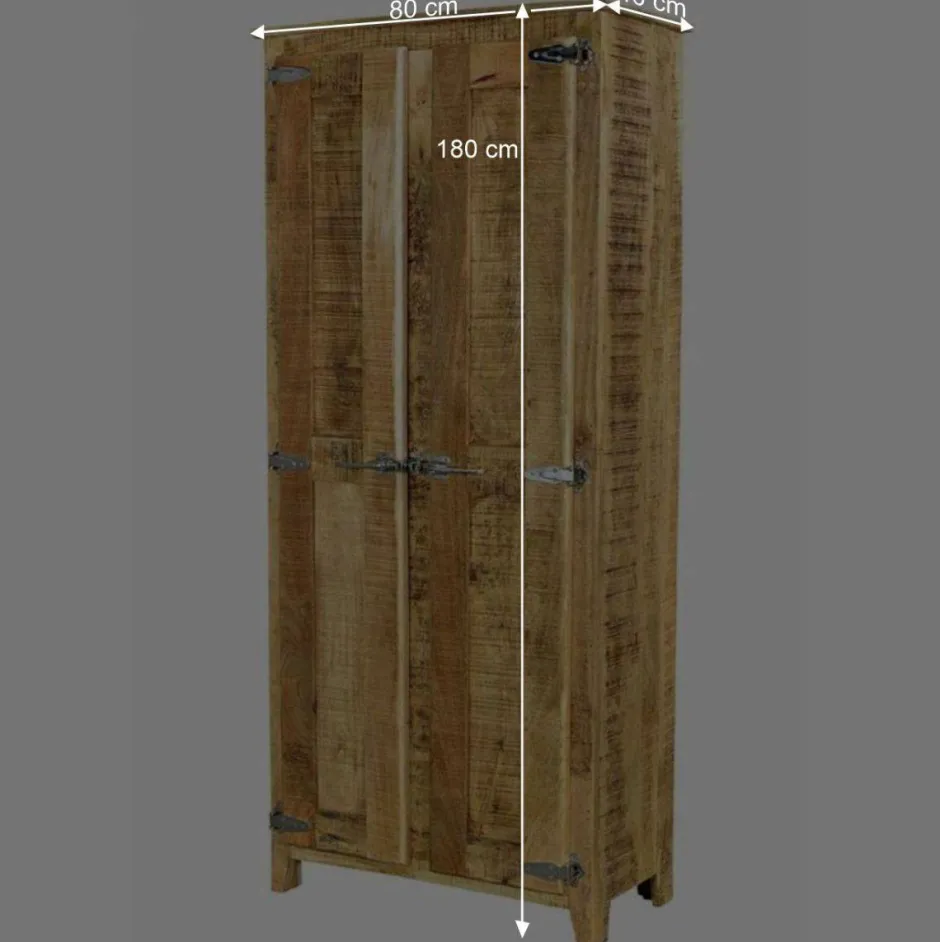 2-türiger Design Dielenschrank aus Mangobaum - Suennas^Wohnen Best