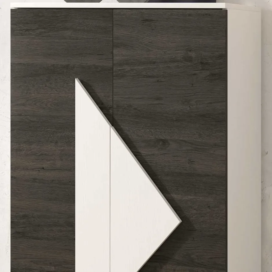 2-türiger Design Schuhschrank 74x128x34 cm - Fredo^Wohnen Discount