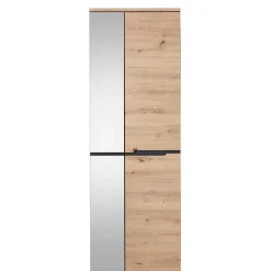 Wohnen 2-türiger Dielenschrank mit Spiegel & Wildeiche Dekor - Kuetra
