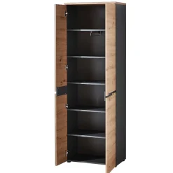 Wohnen 2-türiger Dielenschrank mit Spiegel & Wildeiche Dekor - Kuetra