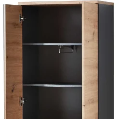 Wohnen 2-türiger Dielenschrank mit Spiegel & Wildeiche Dekor - Kuetra