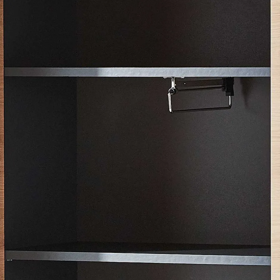 Wohnen 2-türiger Dielenschrank mit Spiegel & Wildeiche Dekor - Kuetra