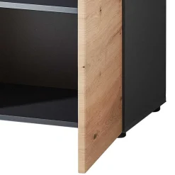 Wohnen 2-türiger Dielenschrank mit Spiegel & Wildeiche Dekor - Kuetra