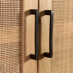 2-türiger Flurschrank aus Holz & Rattan Geflecht - Lazianus^Wohnen Discount