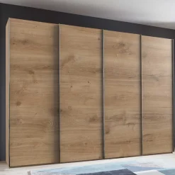 Wohnen 4-türiger Gleittürenschrank in Plankeneiche - Dagidoyo
