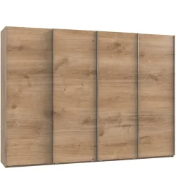 Wohnen 4-türiger Gleittürenschrank in Plankeneiche - Dagidoyo