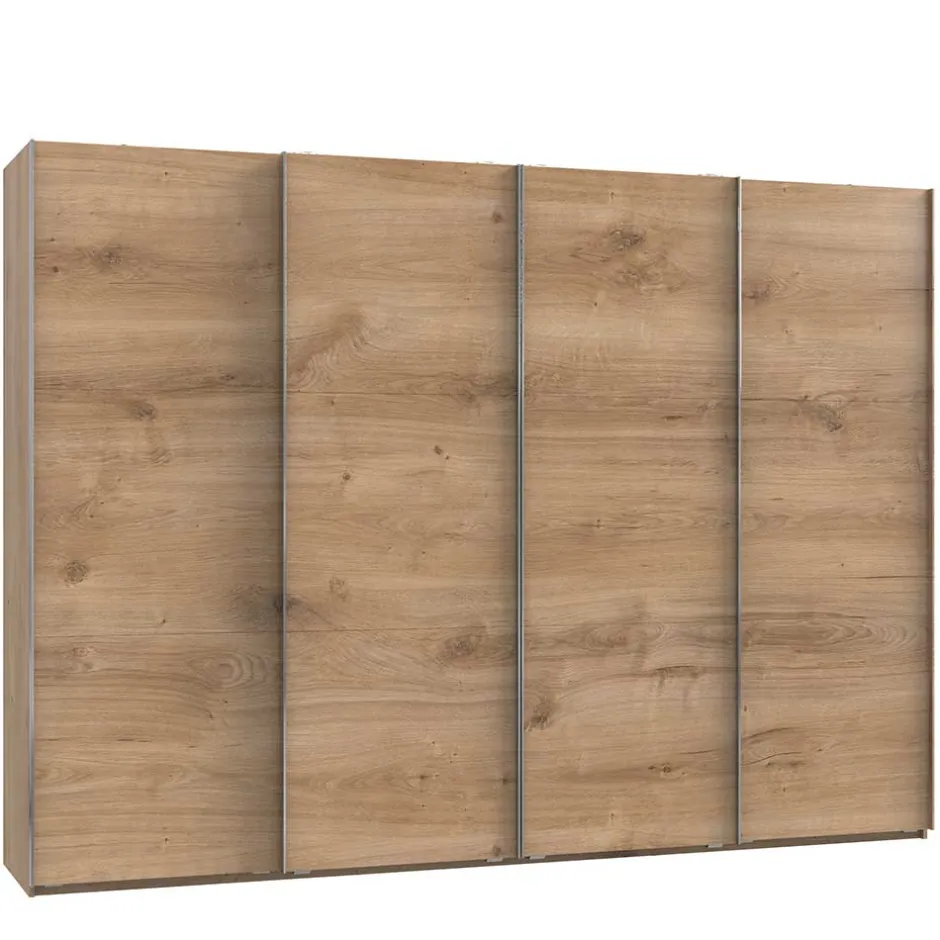 Wohnen 4-türiger Gleittürenschrank in Plankeneiche - Dagidoyo