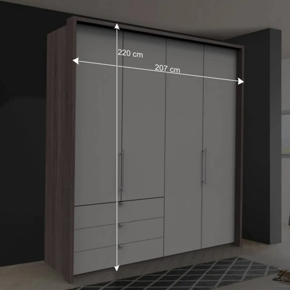 2-türiger Gleittürenschrank mit drei Schubladen - Tivierto^Wohnen Outlet