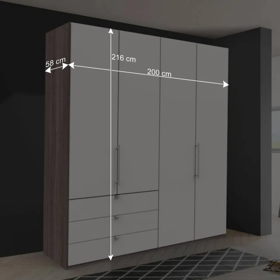 2-türiger Gleittürenschrank mit drei Schubladen - Tivierto^Wohnen Outlet