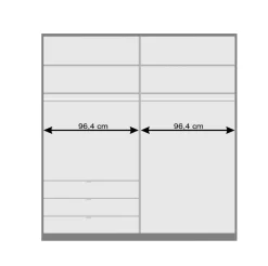 2-türiger Gleittürenschrank mit drei Schubladen - Tivierto^Wohnen Outlet