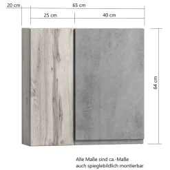 2-türiger Hängeschrank fürs Bad 65x64x20 cm - Jambi^Wohnen Best