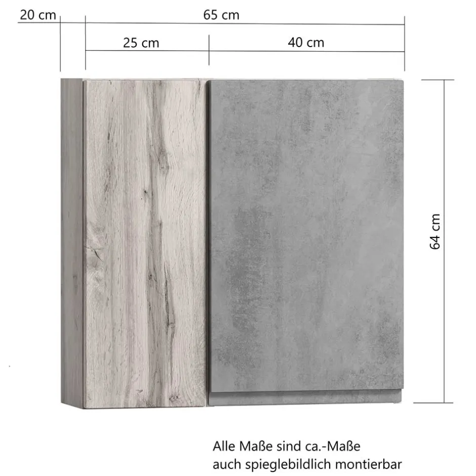2-türiger Hängeschrank fürs Bad 65x64x20 cm - Jambi^Wohnen Best