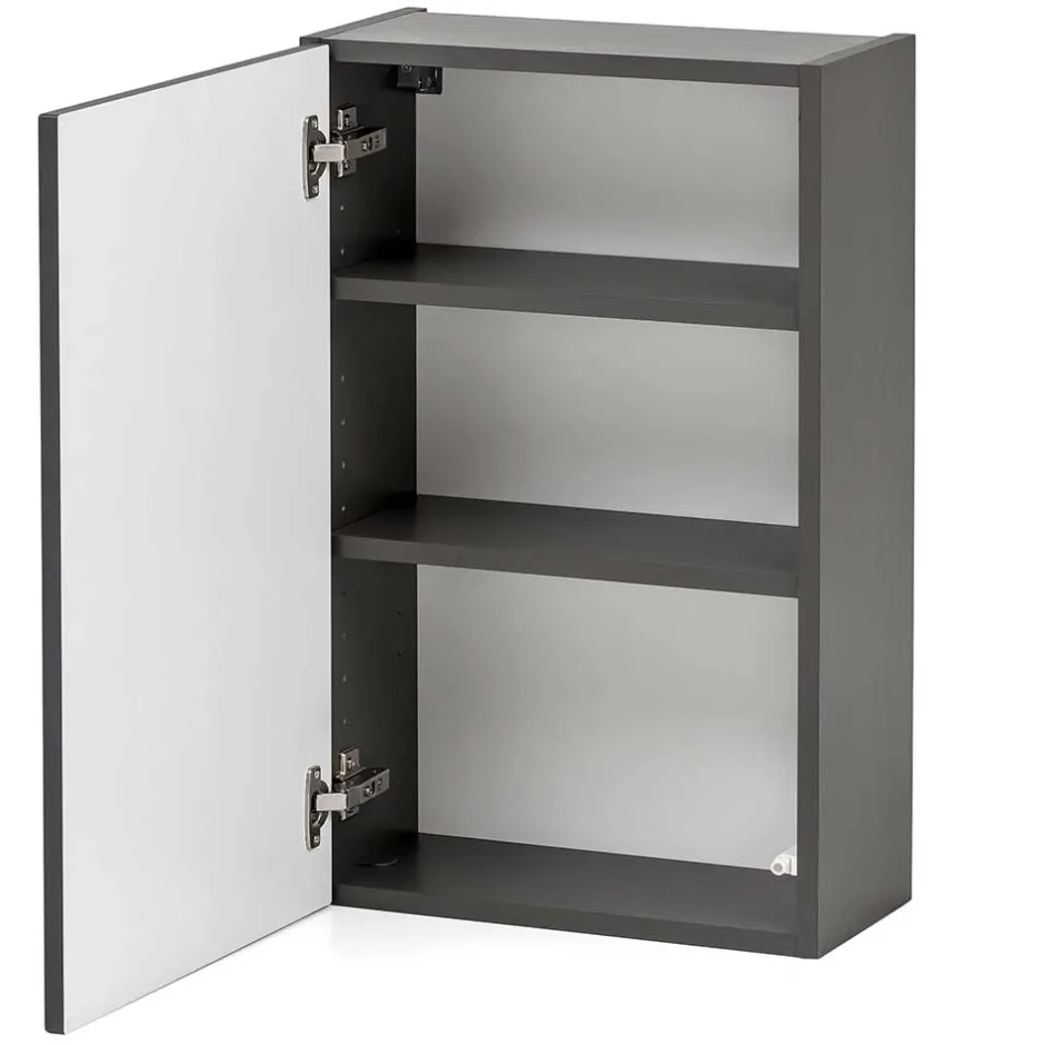 Wohnen 1-türiger Hängeschrank in Dunkelgrau - Agiruan