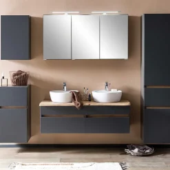 Wohnen 1-türiger Hängeschrank in Dunkelgrau - Agiruan