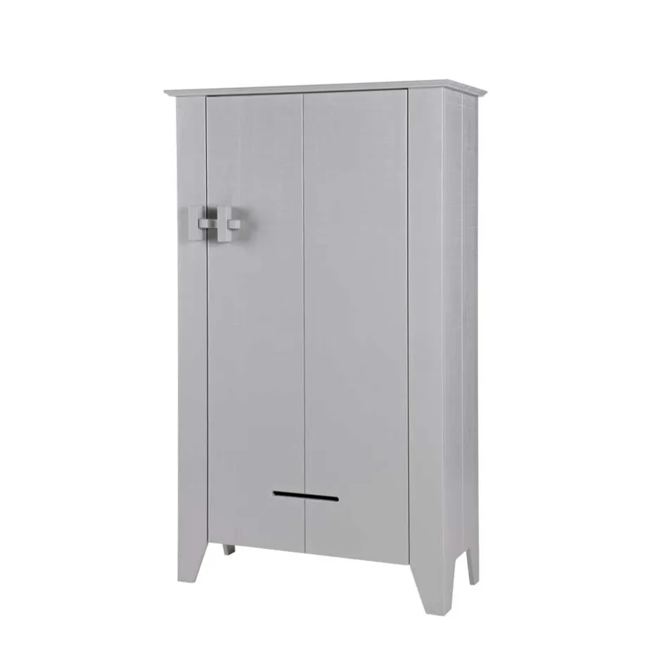 Wohnen 1-türiger Kiefer Schrank in hellem Grau - Ennyano