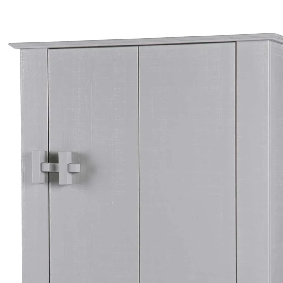 Wohnen 1-türiger Kiefer Schrank in hellem Grau - Ennyano