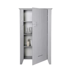 Wohnen 1-türiger Kiefer Schrank in hellem Grau - Ennyano
