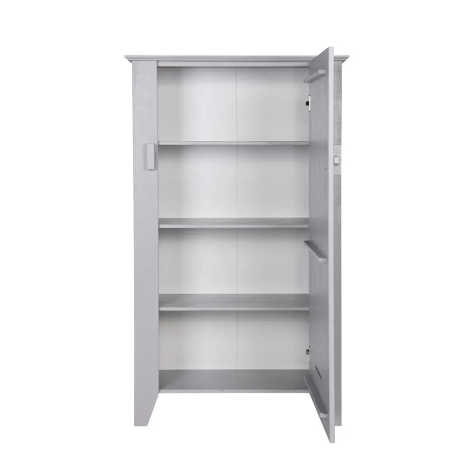 Wohnen 1-türiger Kiefer Schrank in hellem Grau - Ennyano