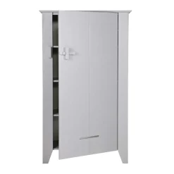 Wohnen 1-türiger Kiefer Schrank in hellem Grau - Ennyano
