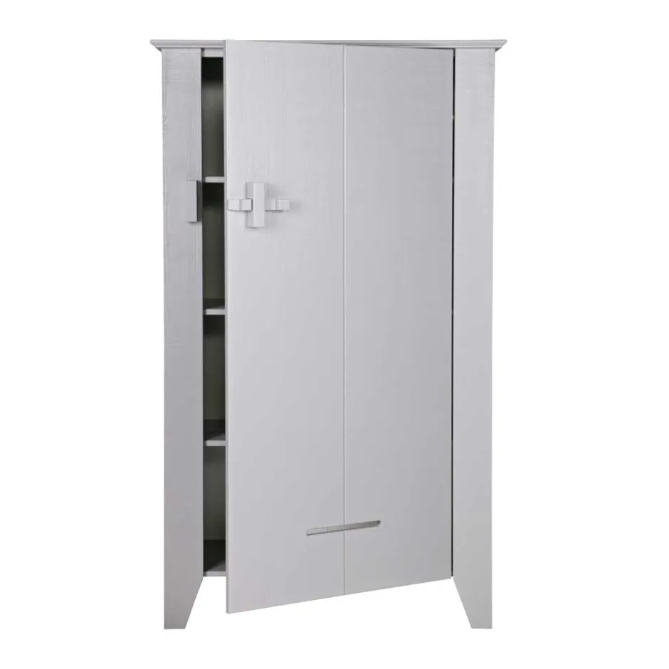 Wohnen 1-türiger Kiefer Schrank in hellem Grau - Ennyano