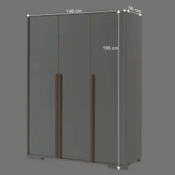 Wohnen 3-türiger Kleiderschrank in Weiß - Eldrus