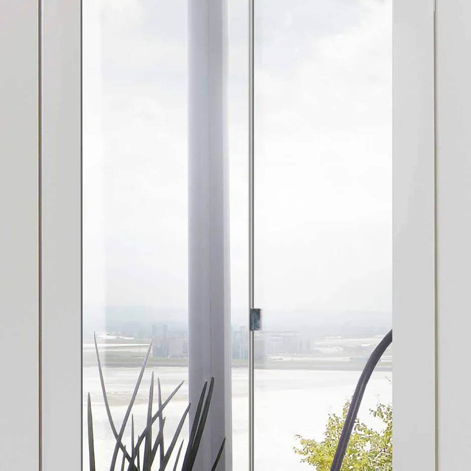 Wohnen 6-türiger Kleiderschrank in Weiß mit Spiegel - Furcia