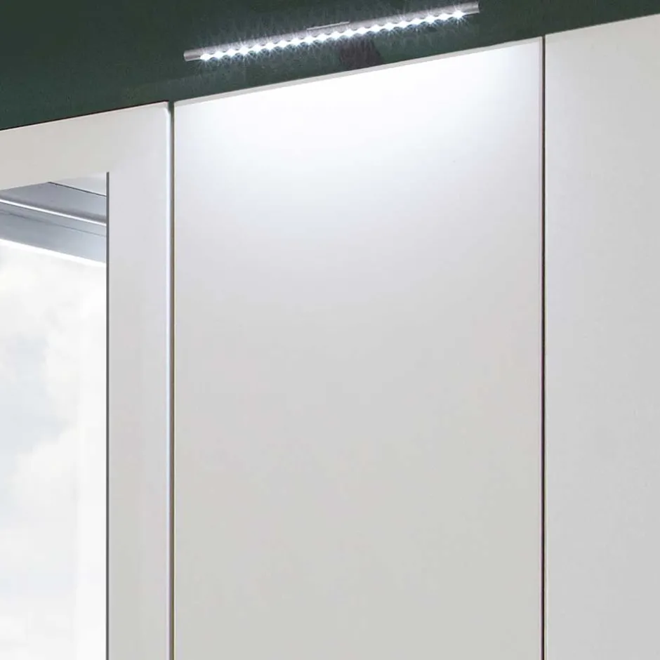 Wohnen 6-türiger Kleiderschrank in Weiß mit Spiegel - Furcia