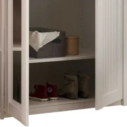 Wohnen 3-türiger Kleiderschrank in Weiß & Eiche Dekor - Malvissa