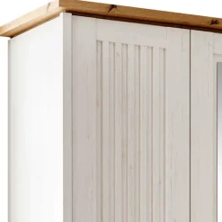 Wohnen 3-türiger Kleiderschrank in Weiß & Eiche Dekor - Malvissa