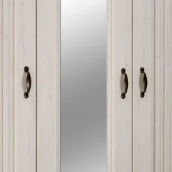 Wohnen 3-türiger Kleiderschrank in Weiß & Eiche Dekor - Malvissa