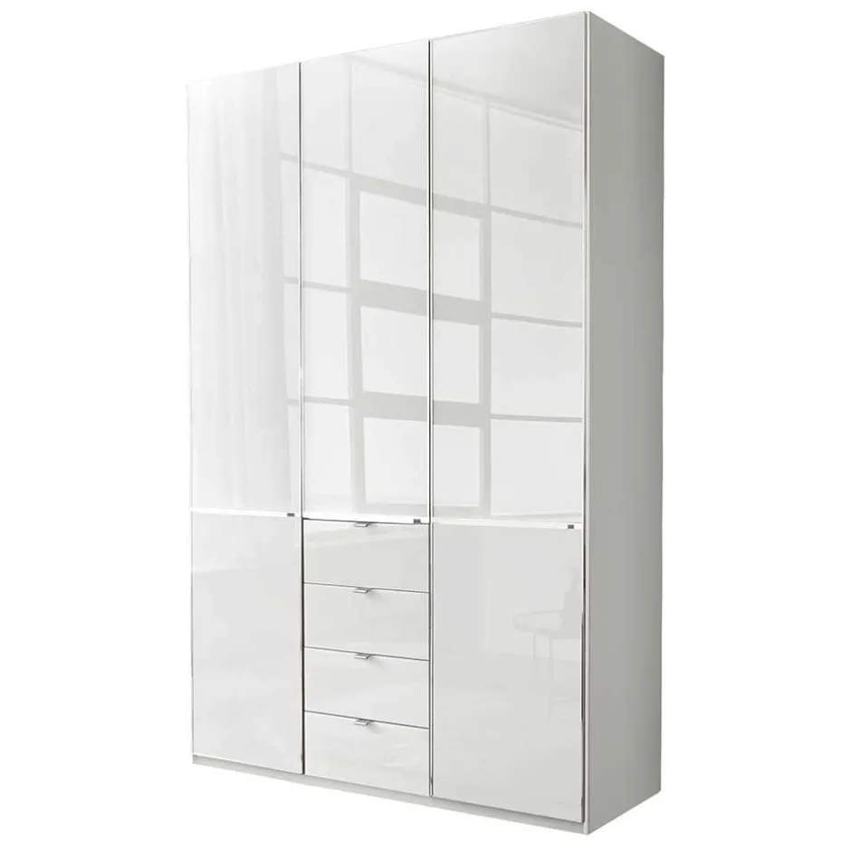 3-türiger Kleiderschrank in Weiß Glasfront - Rocca^Wohnen