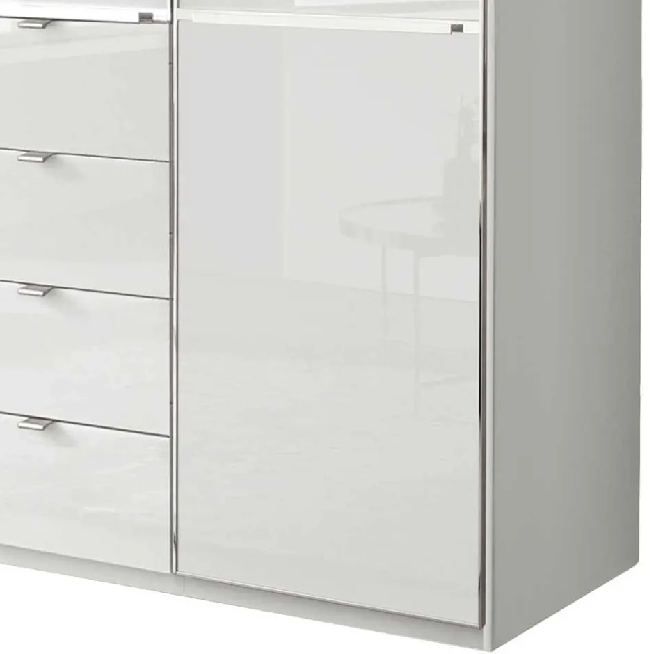 3-türiger Kleiderschrank in Weiß Glasfront - Rocca^Wohnen