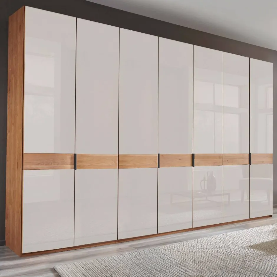 7-türiger Kleiderschrank in Weiß Glas - Dilacco^Wohnen Hot