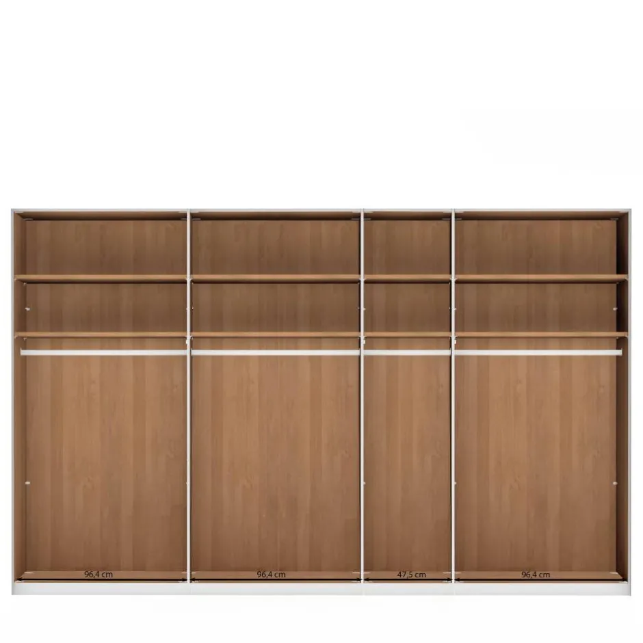 7-türiger Kleiderschrank in Weiß Glas - Dilacco^Wohnen Hot