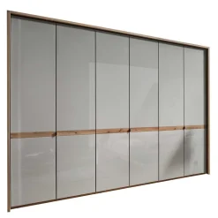 Wohnen 6-türiger Kleiderschrank in Beige Glas - Crascanu