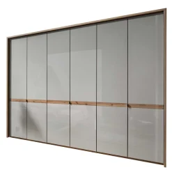 Wohnen 6-türiger Kleiderschrank in Beige Glas - Crascanu