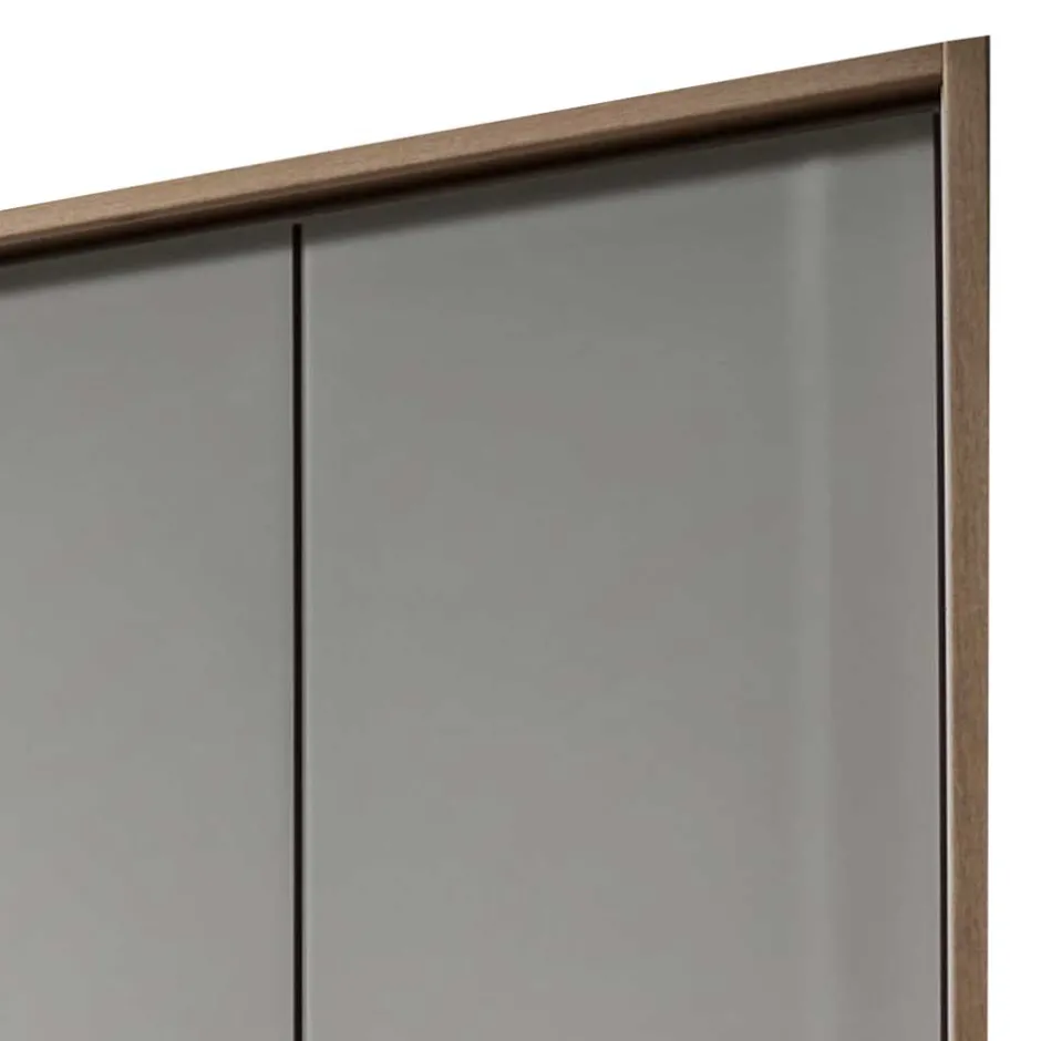 Wohnen 6-türiger Kleiderschrank in Beige Glas - Crascanu