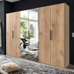 Wohnen 6-türiger Kleiderschrank in Plankeneiche - Dagidoyo