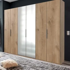 Wohnen 6-türiger Kleiderschrank in Plankeneiche - Dagidoyo