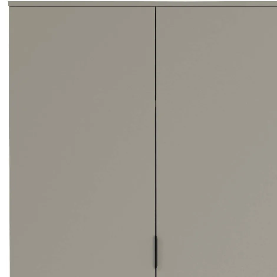 Kinder Wohnen 3-türiger Kleiderschrank in Grau - Suzanas