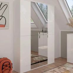 Wohnen 8-türiger Kleiderschrank kompakt - Ejulia (dreiteilig)