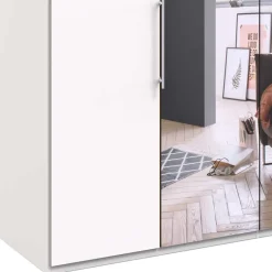 2-türiger Kleiderschrank mit Falttüren in Weiß - Donpiave^Wohnen Discount